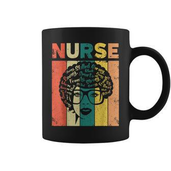 Nurse Melanin Afro Queen Girl Magic Black History Vintage V3 Coffee Mug - Seseable