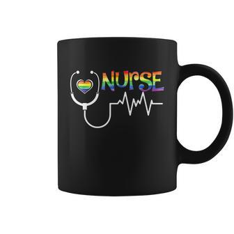 Nurse Rainbow Flag Lgbt Lgbtq Gay Lesbian Bi Pride Ally V2 Coffee Mug
