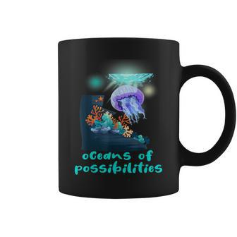 Oceans Of Possibilities Summer Reading 2022 Coral Jellyfish Coffee Mug - Thegiftio UK