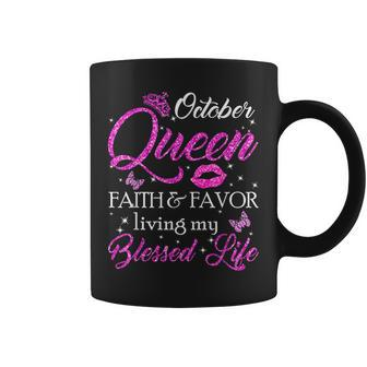 October Queen This Queen Was Born In October Birthday Women Coffee Mug - Thegiftio UK