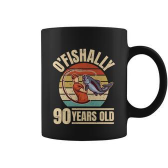 Ofishally 90 Years Old Great Gift Angler 90Th Birthday Funny Gift Coffee Mug - Monsterry