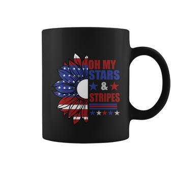 Oh My Stars Stripes Sunflower America Flag 4Th Of July Coffee Mug - Monsterry UK