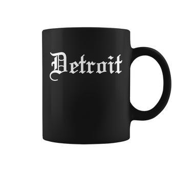 Old English Detroit D Michigan Logo Coffee Mug - Monsterry