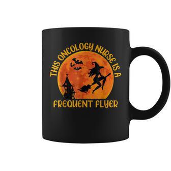 Oncology Nurse Frequent Flyer Funny Halloween Witch Costume Coffee Mug - Thegiftio UK