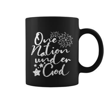 One Nation Under God Fire Work 4Th Of July Coffee Mug - Monsterry UK