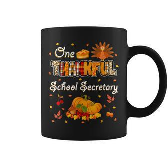 One Thankful School Secretary Fall Autumn Thanksgiving Coffee Mug - Thegiftio UK
