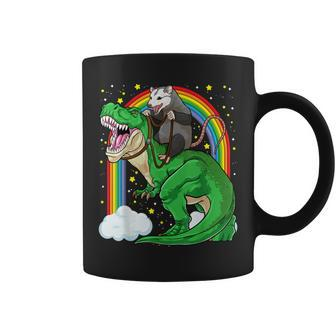 Opossum Riding Dinosaur T Rex Funny Trash Garbage Gang Coffee Mug - Thegiftio UK