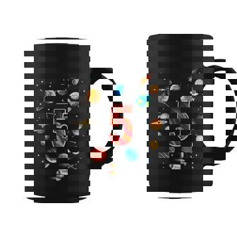 Outer Space 5 Years Old 5Th Birthday Boys Planets Astronaut Coffee Mug - Monsterry