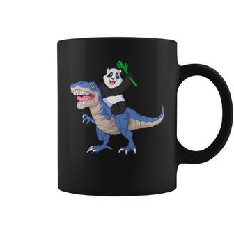 Panda Riding Dinosaur Coffee Mug - Monsterry