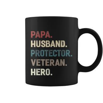 Papa Husband Protector Veteran Hero Grandpa Dad Men Gift Tshirt Graphic Design Printed Casual Daily Basic Coffee Mug - Thegiftio UK