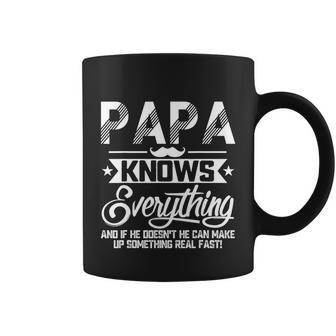 Papa Knows Everything Funny Fathers Day Gift For Dad Papa Graphic Design Printed Casual Daily Basic Coffee Mug - Thegiftio UK