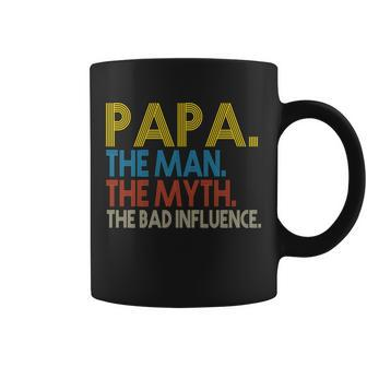 Papa Man Myth The Bad Influence Retro Tshirt Coffee Mug - Monsterry UK