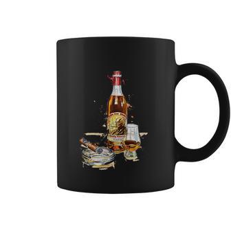 Pappy & Cigar Painting Blantons Buffalo Trace Tshirt Coffee Mug - Monsterry