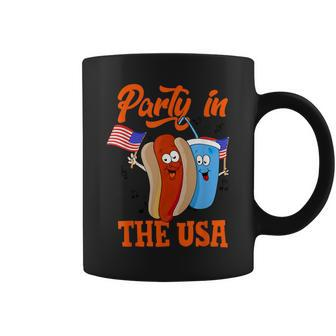 Party In The Usa Hot Dog Love Usa Funny Fourth Of July Coffee Mug - Seseable