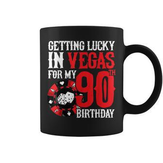 Party In Vegas - Getting Lucky In Las Vegas - 90Th Birthday Coffee Mug - Seseable