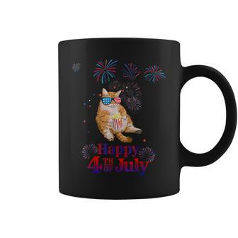 Patriotic Cat Happy 4Th Of July Coffee Mug - Seseable