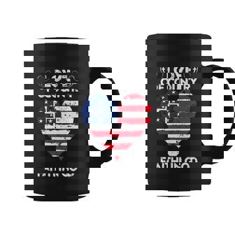 Patriotic Christian Faith In God Heart Cross American Flag Coffee Mug - Thegiftio