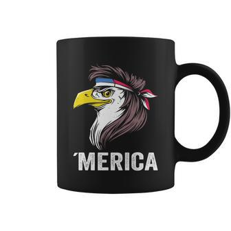 Patriotic Eagle Mullet American Flag Merica 4Th Of July Great Gift Coffee Mug - Monsterry DE