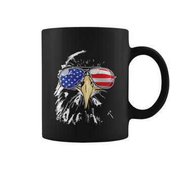 Patriotic Eagle Sunglasses Usa American Flag 4Th Of July Gift Coffee Mug - Monsterry