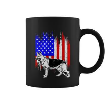 Patriotic German Shepherd American Flag Dog Lover Gift Cute Gift Coffee Mug - Monsterry DE