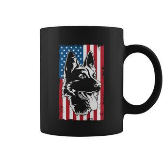 Patriotic German Shepherd Dog Lovers American Flag Great Gift Coffee Mug - Monsterry DE