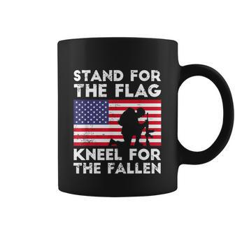 Patriotic Military Veteran American Flag Stand For The Flag Kneel For The Fallen V2 Coffee Mug - Monsterry UK