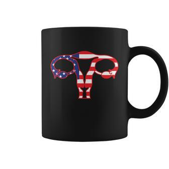 Patriotic Uterus American Flag Womens Rights 1973 Pro Roe Coffee Mug - Monsterry