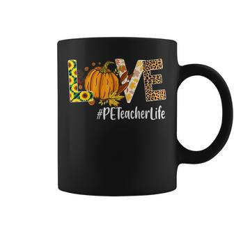 Pe Teacher Love Fall Pumpkin Leopard Halloween Autumn  Coffee Mug