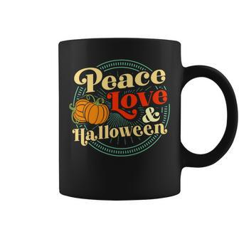 Peace Love And Halloween Pumpkin Jack O Lantern Fall Vibes Sweatshirt Coffee Mug