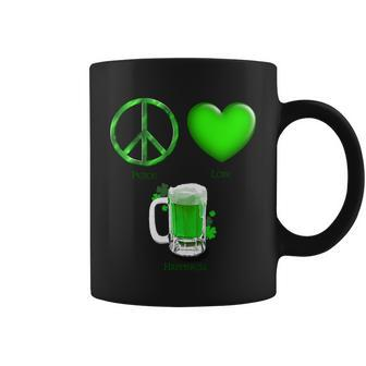 Peace Love Beer - Happiness Irish St Patricks Day T-Shirt Graphic Design Printed Casual Daily Basic Coffee Mug
