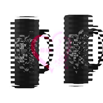 Peace Love Cure Hearted Pink Ribbon Breast Cancer Awareness Cool Gift Graphic Design Printed Casual Daily Basic Coffee Mug