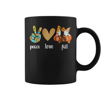 Peace Love Funny Fall Leopard Pumpkin Gnome Halloween Women Coffee Mug - Seseable