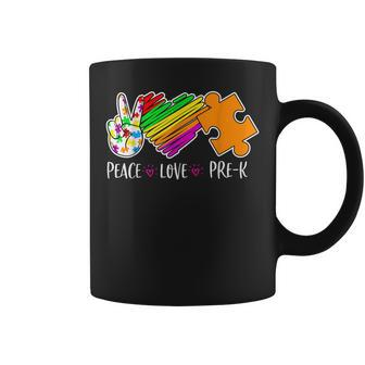 Peace Love Pre-K Autism Awareness - 100 Days Smarter Coffee Mug - Thegiftio UK