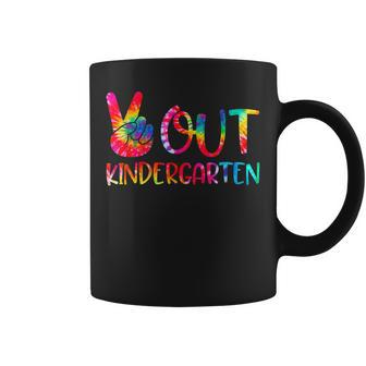 Peace Out Kindergarten Happy Last Day Of School Tie Dye Kid V2 Coffee Mug - Seseable