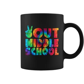 Peace Out Middle School Graduation Happy Last Day Of School Gift Coffee Mug - Monsterry