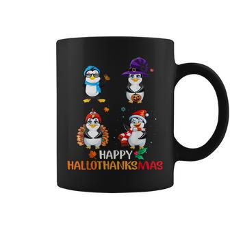 Penguin Halloween And Merry Christmas Happy Hallothanksmas Sweatshirt Coffee Mug - Thegiftio UK