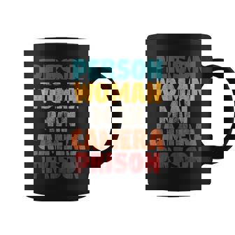 Person Woman Man Camera Tv Prison Haha Funny Anit Trump Coffee Mug - Thegiftio