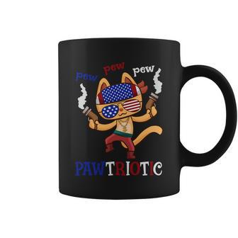 Pew Pew Pawtriotic Cat 4Th Of July Cat Day Coffee Mug - Monsterry UK