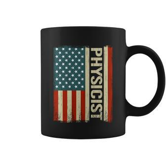 Physics Teacher Physically Usa American Flag Physicist Cool Gift Coffee Mug - Monsterry