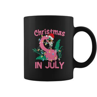 Pink Flamingo In Santa Hat Christmas In July Graphic Design Printed Casual Daily Basic Coffee Mug - Thegiftio UK