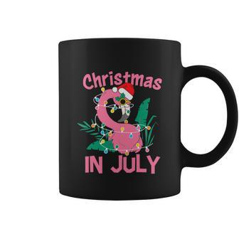 Pink Flamingo In Santa Hat Funny Christmas In July V2 Coffee Mug - Monsterry CA