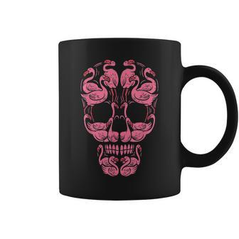 Pink Flamingo Skull Breast Cancer Awareness Halloween Women V2 Coffee Mug - Thegiftio UK