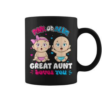 Pink Or Blue Baby Great Aunt Loves You Baby Shower Gender Re Coffee Mug - Thegiftio UK