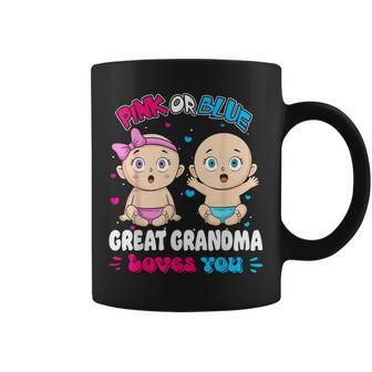 Pink Or Blue Baby Great Grandma Loves You Baby Shower Gender Coffee Mug - Thegiftio UK