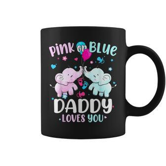 Pink Or Blue Daddy Loves You Gender Reveal Elephant Coffee Mug - Thegiftio UK