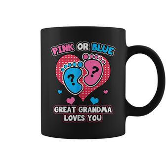 Pink Or Blue Great Grandma Loves You Gender Reveal Party Coffee Mug - Thegiftio
