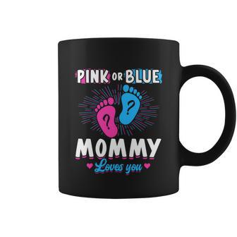 Pink Or Blue Mommy Loves You Gender Reveal Baby Gift Coffee Mug - Monsterry CA