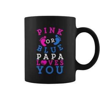 Pink Or Blue Papa Loves You Gift Gender Reveal Great Gift Coffee Mug - Monsterry CA