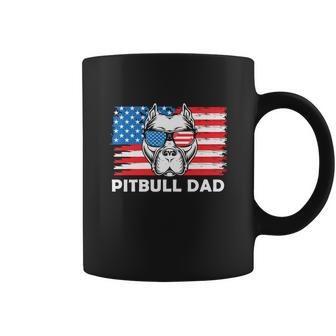 Pitbull Dad American Flag For 4Th Of July Coffee Mug - Monsterry UK