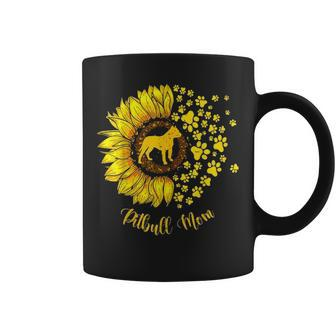 Pitbull Mom Sunflower Paws Mothers Day Gift Coffee Mug - Thegiftio UK